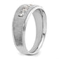 14k White Gold 1/2 Ct. Lab Grown Diamond VS/SI+ G+ Polished and Brushed Five Stone Men's Ring