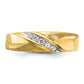 14k Yellow Gold 1/10 Ct. Lab Grown Diamond VS/SI+ G+ Polished and Satin Men's Ring