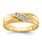 14k Yellow Gold 1/10 Ct. Lab Grown Diamond VS/SI+ G+ Polished and Satin Men's Ring