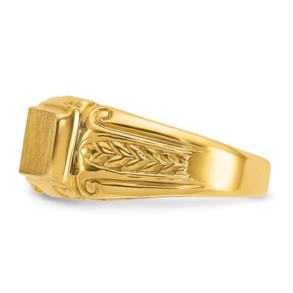 14k Yellow Gold 15x7mm Men's Signet Ring
