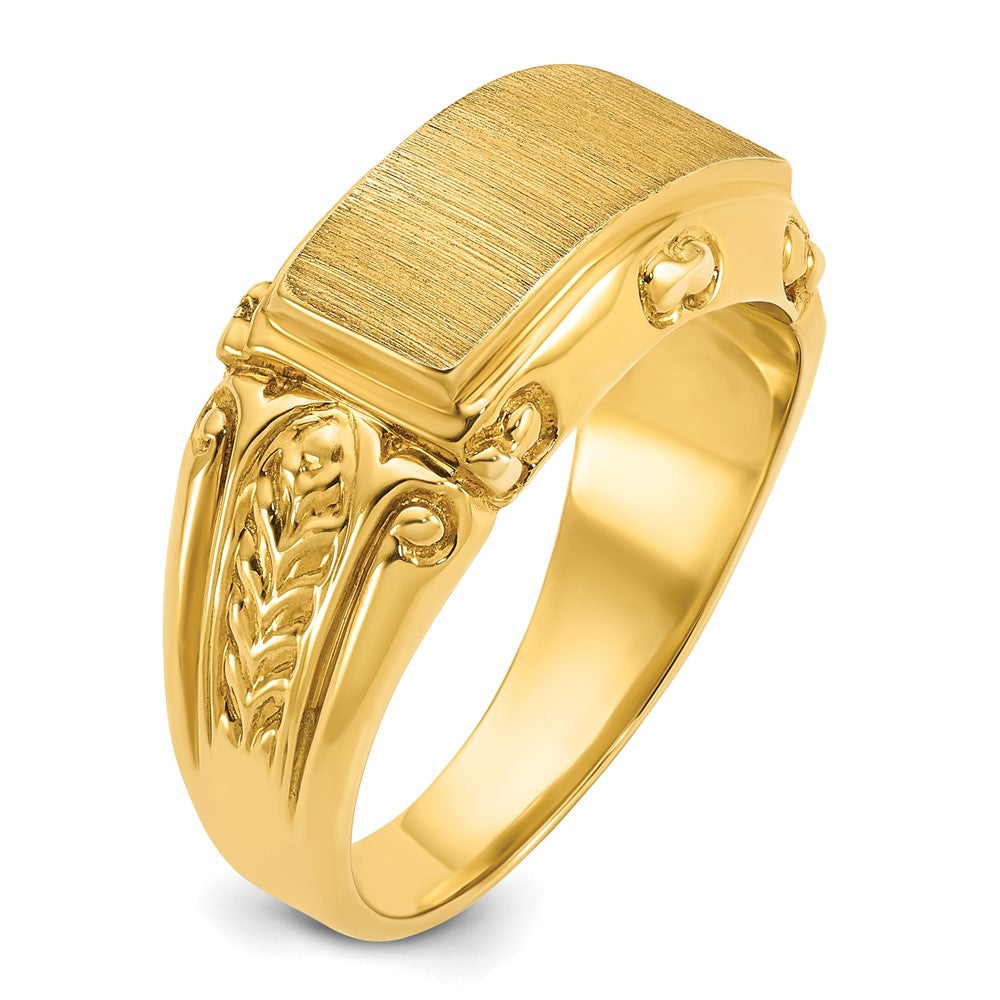 14k Yellow Gold 15x7mm Men's Signet Ring