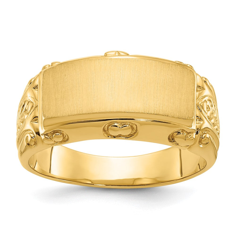 14k Yellow Gold 15x7mm Men's Signet Ring