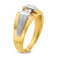 14k Two-tone Two tone 1/4 Ct. Lab Grown Diamond VS/SI+ G+ Polished and Satin Men's Ring