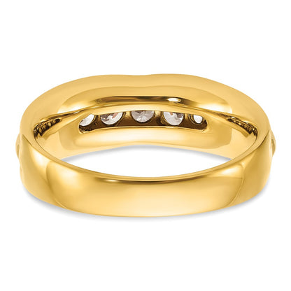14k Two-tone Two Tone 1/2 Ct. Lab Grown Diamond VS/SI+ G+ Polished and Grooved Men's Ring