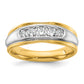 14k Two-tone Two Tone 1/2 Ct. Lab Grown Diamond VS/SI+ G+ Polished and Grooved Men's Ring