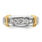 14k Two-tone Two Tone 1/2 Ct. Lab Grown Diamond VS/SI+ G+ Five Stone Polished Men's Ring