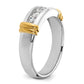 14k Two-tone Two Tone 1/2 Ct. Lab Grown Diamond VS/SI+ G+ Five Stone Polished Men's Ring