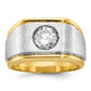 14k Two-tone Two Tone 1 Ct. Lab Grown Diamond VS/SI+ G+ Polished and Satin Men's Ring