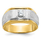 14k Two-tone Two Tone 1/4 Ct. Lab Grown Diamond VS/SI+ G+ Polished and Satin Men's Ring