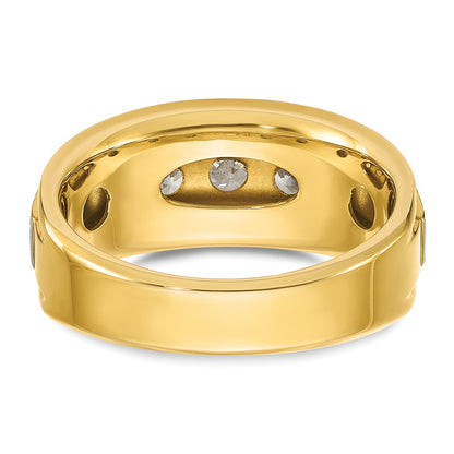 14k Two-tone Gold Men's Satin Finish 1 carat Diamond Complete Ring