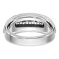 14k Two-tone Two Tone 1/2 Ct. Lab Grown Diamond VS/SI+ G+ Polished Satin and Grooved Five Stone Men's Ring