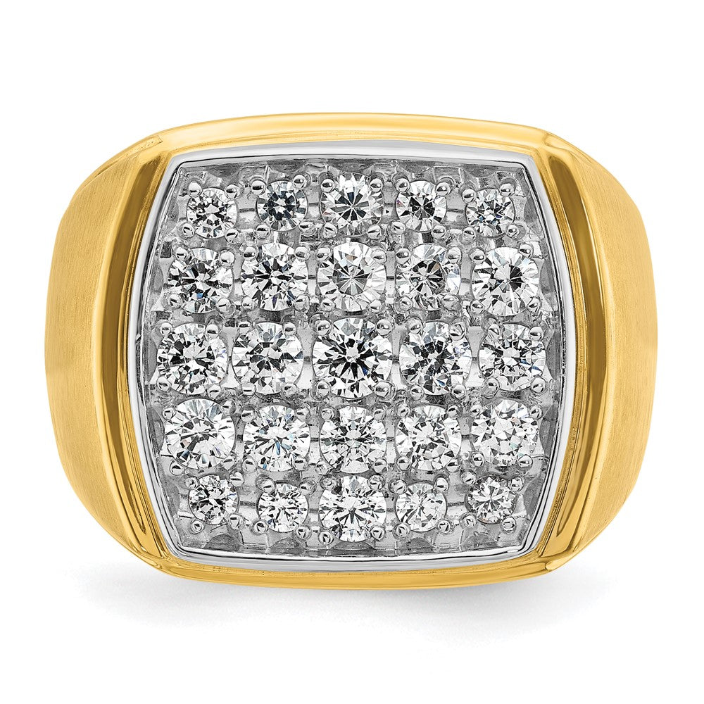 10K Two-Tone Ibgoodman Men'S Polished And Satin Cluster Ring Mounting