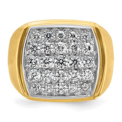 10K Two-Tone Ibgoodman Men'S Polished And Satin Cluster Ring Mounting