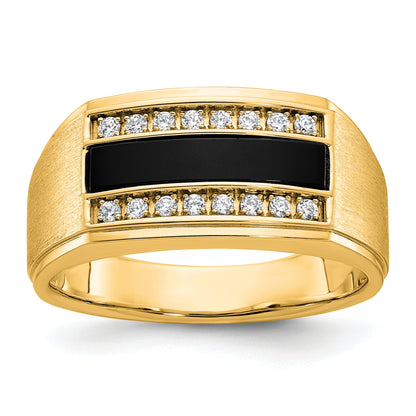 10K Yellow Gold Ibgoodman Men'S Polished And Satin Gemstone Ring Mounting