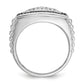 14k White Gold 1 Ct. Lab Grown Diamond VS/SI+ G+ and Black Mined Diamond Cluster Men's Ring