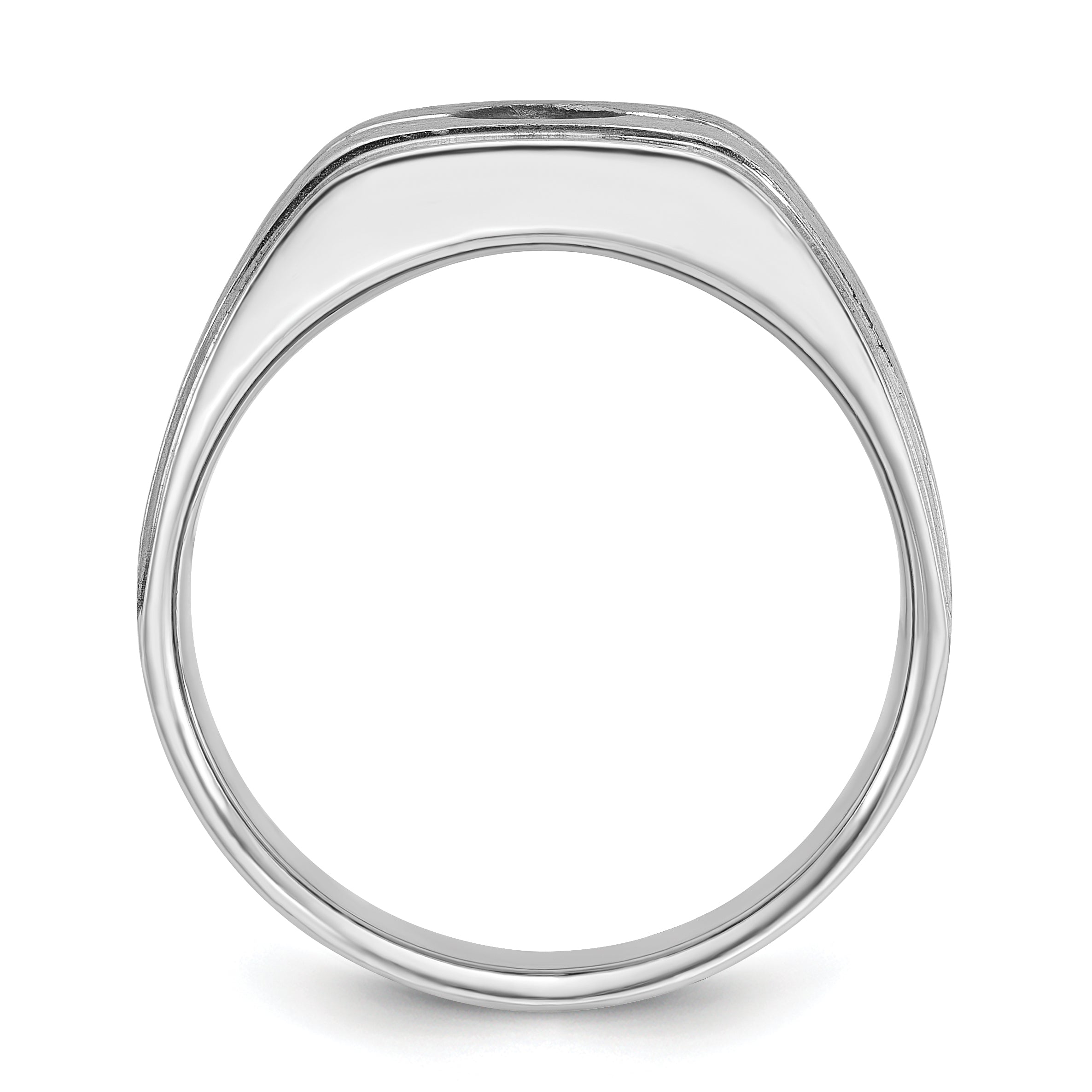 14k White Gold with Black Rhodium 1/5 Ct. Lab Grown Diamond VS/SI+ G+ Men's Ring