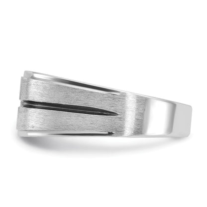 14k White Gold with Black Rhodium 1/5 Ct. Lab Grown Diamond VS/SI+ G+ Complete Men's Ring