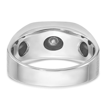 14k White Gold with Black Rhodium 1/5 Ct. Lab Grown Diamond VS/SI+ G+ Men's Ring