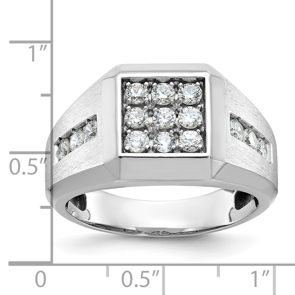 10K Yellow Gold Ibgoodman Men'S Polished And Satin Square Cluster Ring Mounting