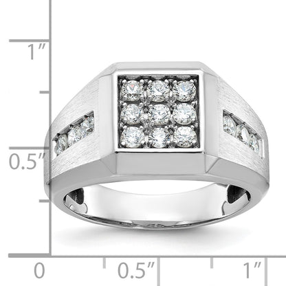 10K Yellow Gold Ibgoodman Men'S Polished And Satin Square Cluster Ring Mounting