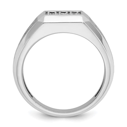 14K White Gold Ibgoodman 1 Carat Lab Grown Diamond Vs/Si+ G+ Complete Square Cluster Men'S Ring