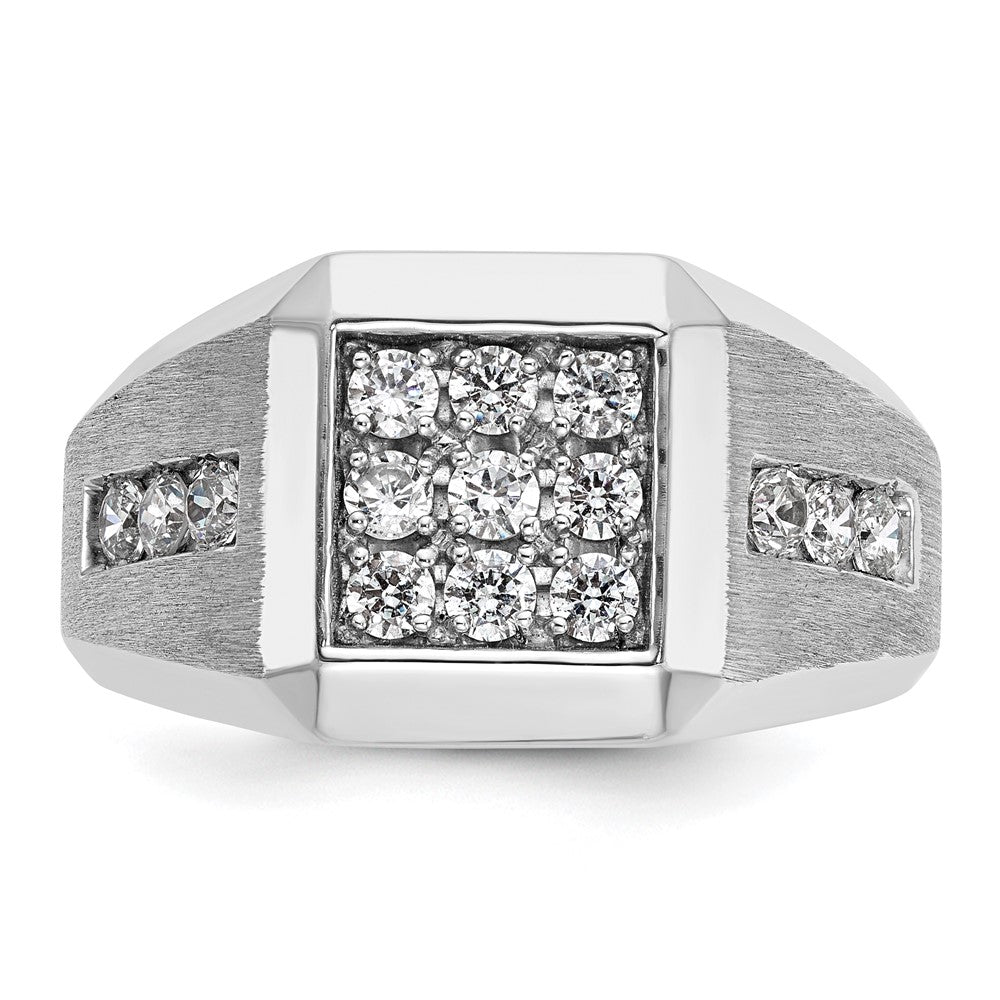 14K White Gold Ibgoodman 1 Carat Lab Grown Diamond Vs/Si+ G+ Complete Square Cluster Men'S Ring