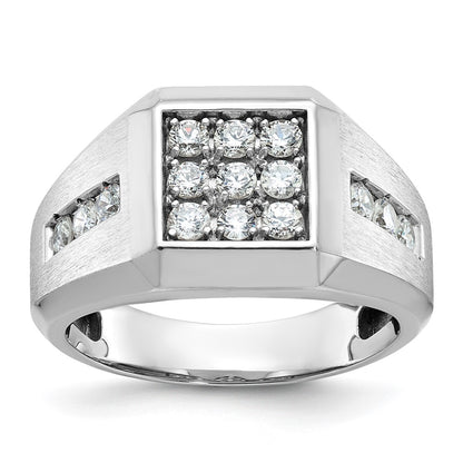 14K White Gold Ibgoodman 1 Carat Lab Grown Diamond Vs/Si+ G+ Complete Square Cluster Men'S Ring