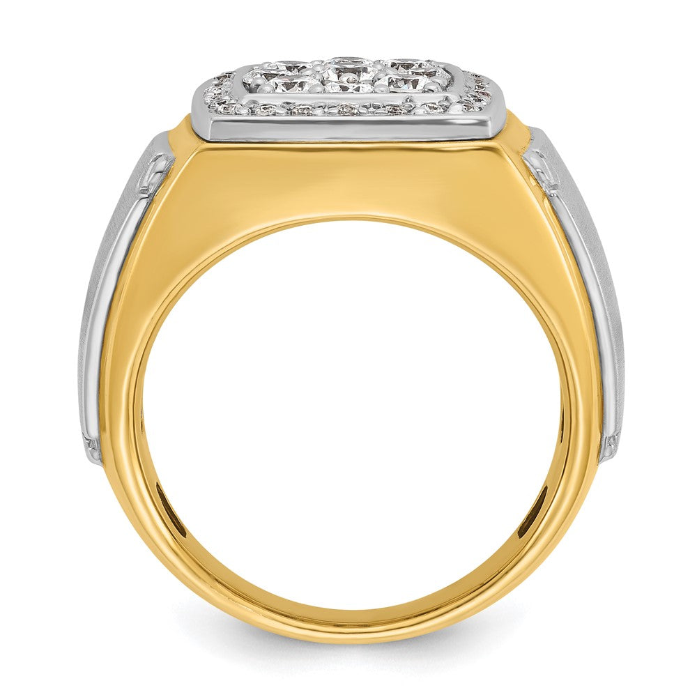 10K Two-Tone Ibgoodman Men'S Polished And Satin Square Cluster Ring Mounting