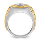 14k Two-tone Two Tone 1 Ct. Lab Grown Diamond VS/SI+ G+ Polished Satin and Textured Men's Ring