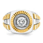 14k Two-tone Two Tone 1 Ct. Lab Grown Diamond VS/SI+ G+ Polished Satin and Textured Men's Ring