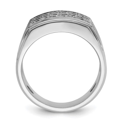 14k White Gold 1 5/8 Ct. Lab Grown Diamond VS/SI+ G+ Four Row Men's Ring