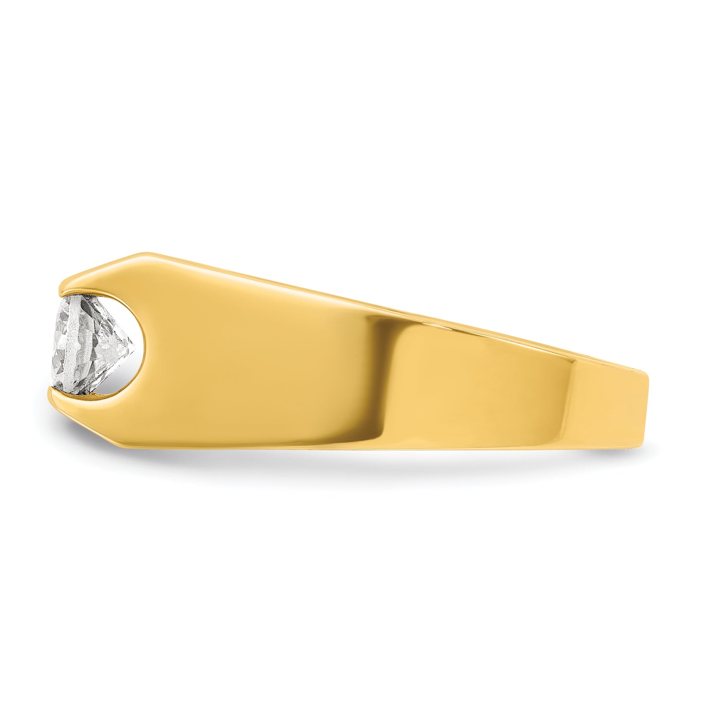 14k Yellow Gold 1 Ct. Lab Grown Diamond VS/SI+ G+ Three Stone Men's Ring