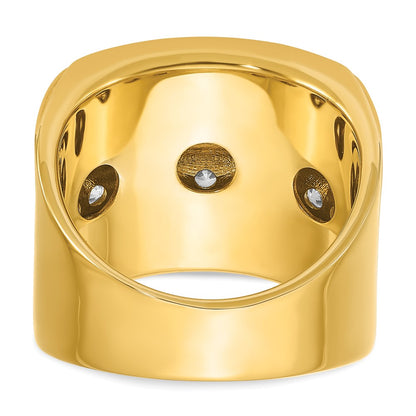 14k Yellow Gold with White Rhodium 3 3/4 Ct. Lab Grown Diamond VS/SI+ G+ Four Row Men's Ring