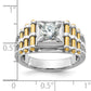 14k Two-tone 1 Ct. Lab Grown Diamond VS/SI+ G+ Polished and Brushed Textured Men's Ring