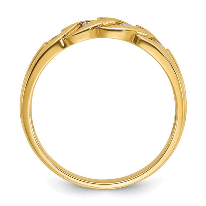 14k Yellow Gold Men's Link Design 1/4 carat Diamond Complete Ring