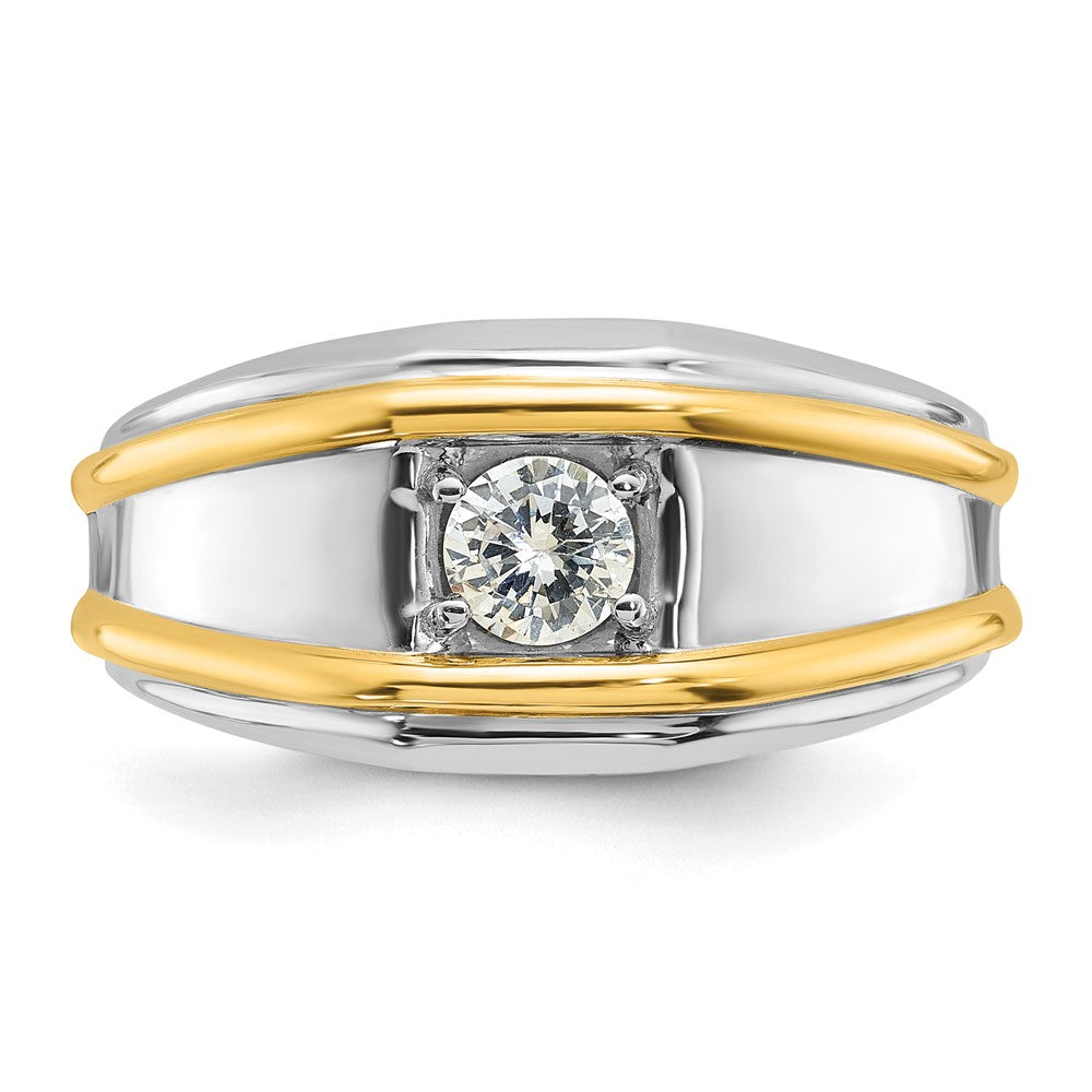 14k Two-tone Two Tone 1/2 Ct. Lab Grown Diamond VS/SI+ G+ Polished Men's Ring