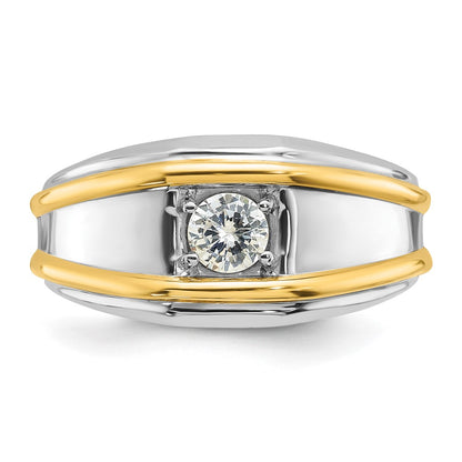 14k Two-tone Two Tone 1/2 Ct. Lab Grown Diamond VS/SI+ G+ Polished Men's Ring