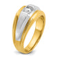 14k Two-tone Two Tone 3/8 Ct. Lab Grown Diamond VS/SI+ G+ Polished and Satin Men's Ring