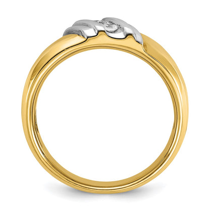 14k Two-tone Two Tone 1/6 Ct. Lab Grown Diamond VS/SI+ G+ Polished Men's Ring