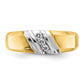 14k Two-tone Two Tone 1/6 Ct. Lab Grown Diamond VS/SI+ G+ Polished Men's Ring