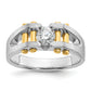 14k Two-Tone 3/8 Ct. Lab Grown Diamond VS/SI+ G+ Polished and Satin Cut-Out Solitaire Men's Ring