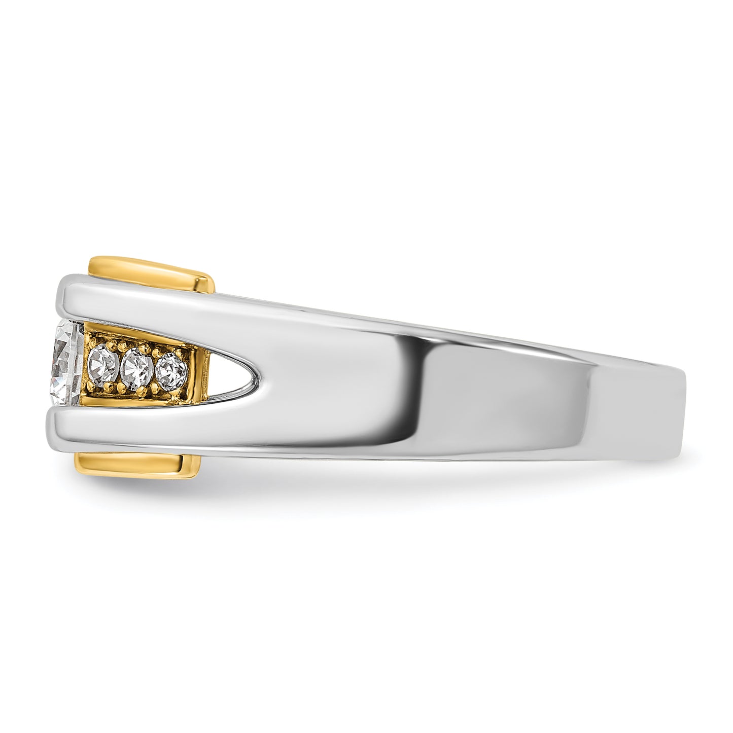 14k Two-tone Two Tone 1/2 Ct. Lab Grown Diamond VS/SI+ G+ Men's Ring