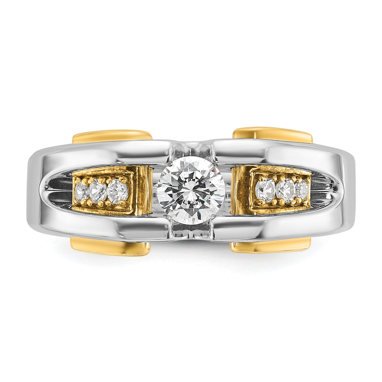 14k Two-tone Two Tone 1/2 Ct. Lab Grown Diamond VS/SI+ G+ Men's Ring