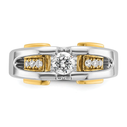 14k Two-tone Two Tone 1/2 Ct. Lab Grown Diamond VS/SI+ G+ Men's Ring