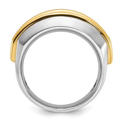 14k Two-tone Two Tone 1 1/2 Ct. Lab Grown Diamond VS/SI+ G+ Men's Ring