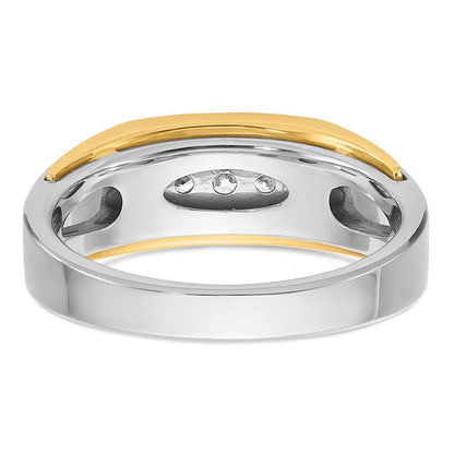 10K Two-Tone Ibgoodman Men'S Polished 5-Stone Ring Mounting