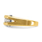 14k Two-tone Two Tone 1/2 Ct. Lab Grown Diamond VS/SI+ G+ Five Stone Polished and Satin Men's Ring