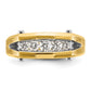 14k Two-tone Two Tone 1/2 Ct. Lab Grown Diamond VS/SI+ G+ Five Stone Polished and Satin Men's Ring