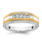 14k Two-tone Two Tone 1/4 Ct. Lab Grown Diamond VS/SI+ G+ Five Stone Polished Men's Ring