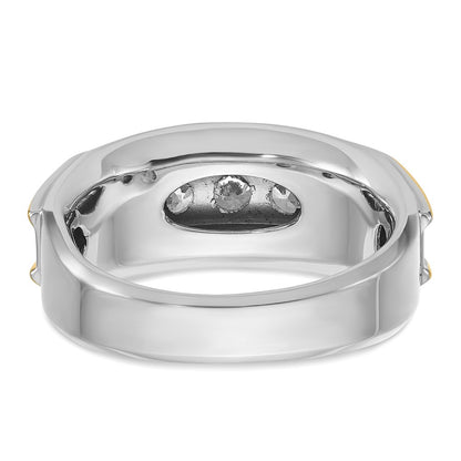 10K Two-Tone Ibgoodman Men'S Polished 5-Stone Ring Mounting